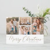 Gold Script 5-fotografie, kerstflatje Feestdagenkaart (Staand voorkant)