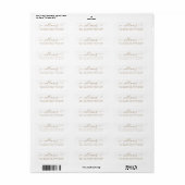 Gold Script Achternaam Return Address Label (Full Sheet)
