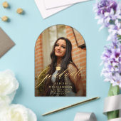 Gold script acryl foto afstuderen aankondiging acryl uitnodigingen (Insitu (Huwelijk))