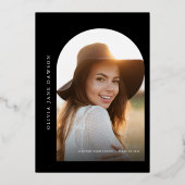 Gold Script Afstuderen Folie Uitnodiging (Voorkant)