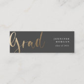 Gold Script afstuderen naamkaart Mini Visitekaartje (Voorkant)