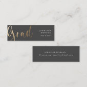 Gold Script afstuderen naamkaart Mini Visitekaartje (Voorkant / Achterkant)
