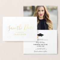 Gold Script afstuderen Sla de datumfoto op