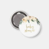 Gold Script Baby shower Blush Pink Floral Magneet (Voorkant / Achterkant)