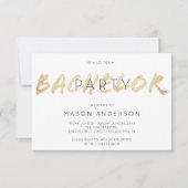 Gold Script Bachelor Party Weekend Invitation (Devant)