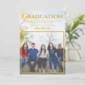 Gold Script-bedekking | Groepsfoto-Afstuderen Aankondiging (Staand voorkant)