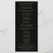 Gold Script Black Wedding Ceremony Program Programma (Achterkant)