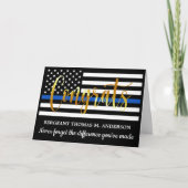 Gold Script Blue Line Congrates van politie Kaart (Voorkant)