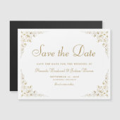 Gold Script Botanical Lijst Save the Date (Voorkant / Achterkant)