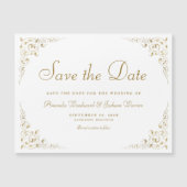 Gold Script Botanical Lijst Save the Date (Voorkant)