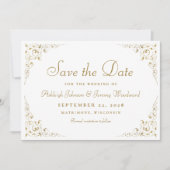 Gold Script Botanische Lijst bruiloft Save The Date (Voorkant)