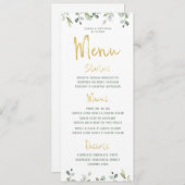 Gold Script Calligraphy Classic Wedding Dinner Menu (Voorkant / Achterkant)
