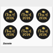 Gold Script Class of 2025 Afstuderen Favoriet Ronde Sticker (Vel)