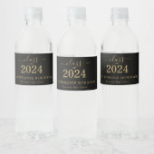 Gold Script Class van 2024 Graduation Party Waterfles Etiket (Flessen)