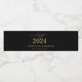 Gold Script Class van 2024 Graduation Party Waterfles Etiket (Enkel label)
