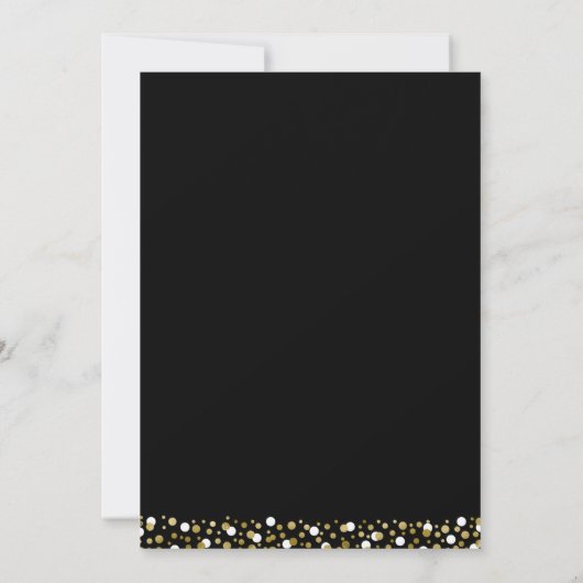 Gold Script Confetti Photo Black Afstudeerder kond Kaart (Achterkant)