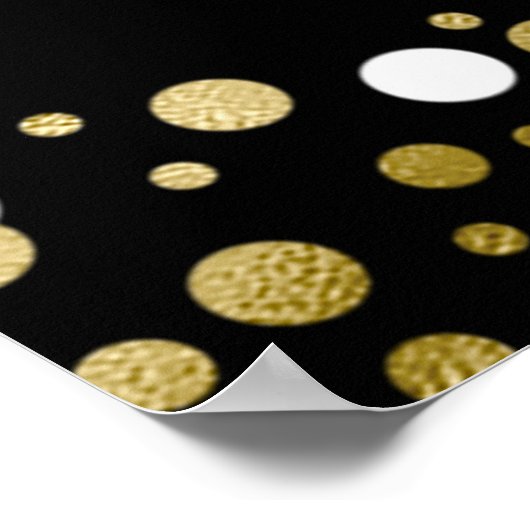 Gold Script Congrats Grad Black Affiche de bienven (Coin)