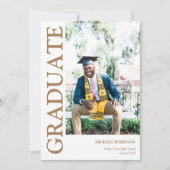 Gold Script Custom Photo Afstuderen Aankondiging (Voorkant)