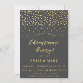 Gold Script en Confetti | Kerstfeest Kaart (Voorkant)