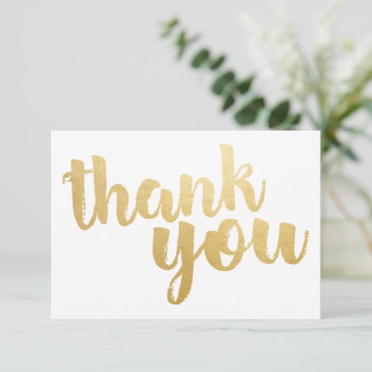 Gold Script Flat Dank u kaart (Staand voorkant)