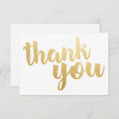 Gold Script Flat Dank u kaart (Voorkant / Achterkant)