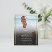 Gold Script Funeral Photo Invitation Postcard (Debout devant)