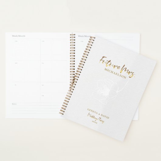 Gold Script Future Mme Wedding planner (Devant avec enveloppe)