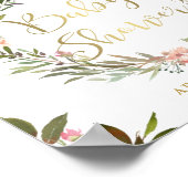 Gold Script Greenery Baby shower Welkomstteken Poster (Hoek)