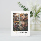 Gold script groene vlakid multi-foto Thanksgiving Feestdagenkaart (Staand voorkant)