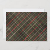 Gold Script Happy Holidays Tartan Carte photo (Dos)