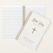 Gold Script Ivory Design Bible Study Hardcover Notitieboek (Binnen)
