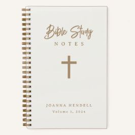 Gold Script Ivory Design Bible Study Hardcover Notitieboek