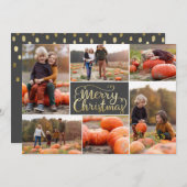 Gold Script Joyeux Noël Collage Carte de vacances (Devant / Derrière)