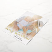 Gold Script Joyeux Noël Foil Carte de vacances (Rotation)