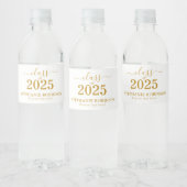 Gold Script Klasse van 2025 Graduation Party Waterfles Etiket (Flessen)