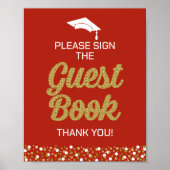 Gold Script Log het Afstudeerder van het gastboek  Poster (Voorkant)