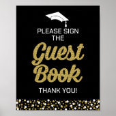 Gold Script Log het Afstudeerder van het gastboek  Poster (Voorkant)