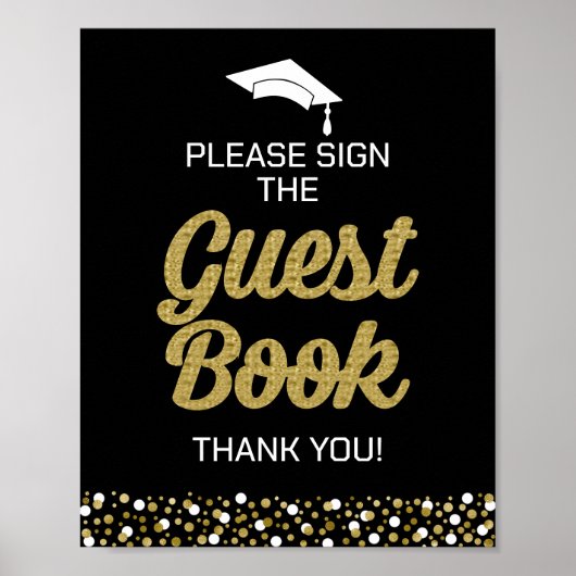 Gold Script Log het Afstudeerder van het gastboek  Poster (Voorkant)