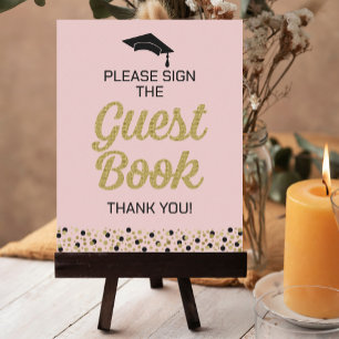 Gold Script Log het Afstudeerder van het gastboek Poster