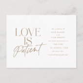 Gold Script Love Wedding Postponed Change the Date Briefkaart (Voorkant)