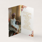 Gold Script Memorial Photo Folder Prayer Kaart (Binnen)