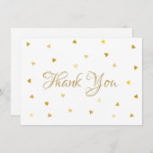 Gold Script Merci Hearts Confetti (Devant / Derrière)