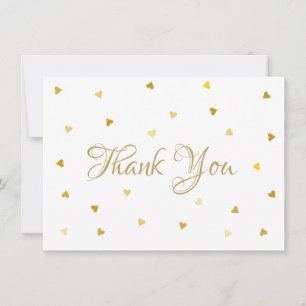 Gold Script Merci Hearts Confetti