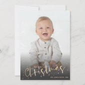 Gold Script Merry-kerstfoto Feestdagenkaart (Voorkant)