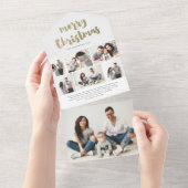 Gold Script Merry kerstfoto Holiday All In One Uitnodiging (Afscheurbaar)