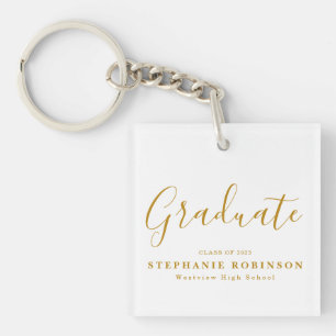 Gold Script Modern Afstuderen Sleutelhanger