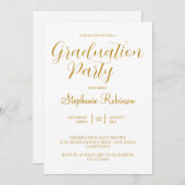 Gold Script Modern Calligraphy Graduation Party Kaart (Voorkant / Achterkant)