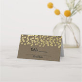 Gold Script Modern Chic Rustic Kraft Trouwtafel (Achterkant)