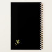 Gold Script Monogram Initiaal handgeschreven Sjabl Notitieboek (Achterkant)