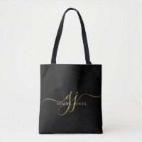 Gold Script Monogram zwart